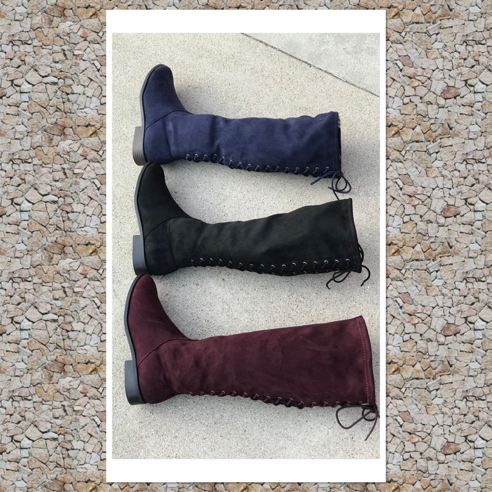 City Class Liquid Burgundy Faux Suede lace up BOOT - Picture 5 of 6